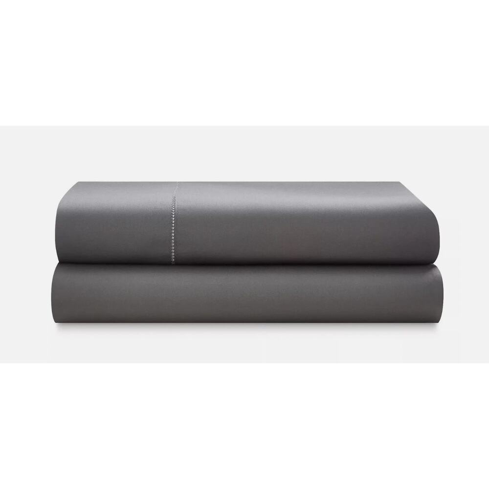 RALPH LAUREN Organic Cotton Sateen KING FLAT SHEET | Graphite Gray